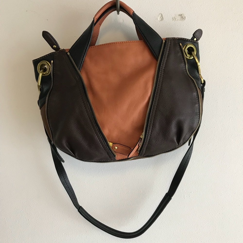 Anthropologie Leather Crossbody Hobo Bag Purse